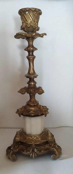 Kandelaar - Brons, Marmer, Antiek en Kunst, Antiek | Overige Antiek
