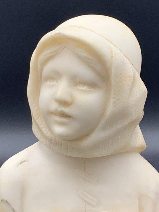 Buste, Jeune fille - 15 cm - Albast, Antiquités & Art, Art | Objets design