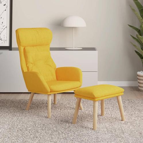 vidaXL Relaxstoel met voetenbank stof mosterdgeel, Huis en Inrichting, Fauteuils, Nieuw, Verzenden