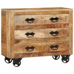 vidaXL Dressoir met 3 lades 80x30x65 cm massief ruw, Verzenden, Nieuw