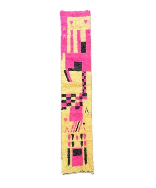 Handgemaakte Berber loperrug - Boujad - 70 x 390 cm - Roze,, Huis en Inrichting, Stoffering | Tapijten en Vloerkleden