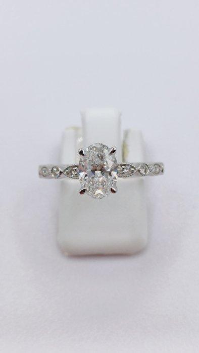 Zonder Minimumprijs - Ring - 18 karaat Witgoud - 1.27ct. tw., Handtassen en Accessoires, Ringen