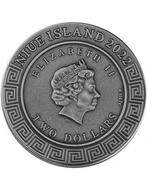 Niue. 2 Dollars 2023 Dionysus Gods, 2 Oz (.999)