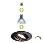 LED Inbouwspot Zwart 5,5W Rond 70 mm Dimbaar Netstroom, Huis en Inrichting, Lampen | Spots, Nieuw, Plafondspot of Wandspot, Overige materialen