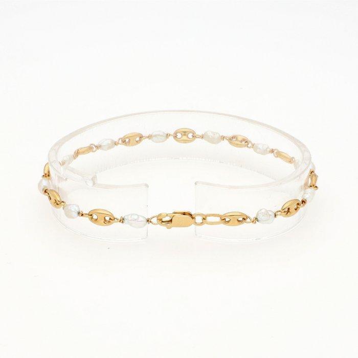 Armband - 18 karaat Geel goud - Parel, Handtassen en Accessoires, Armbanden