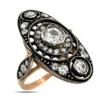 Ring - 14 karaat Witgoud, Geel goud, Antieke keizerlijke, Handtassen en Accessoires, Ringen, Nieuw