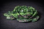 Ruby Zoisite Flower Carving Hartchakra steen - Hoogte: 200