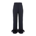 Nenette • zwarte pantalon met veren • 34 (IT40), Kleding | Dames, Verzenden, Zwart, Maat 42/44 (L), Nenette
