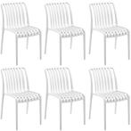tectake Tuinstoelen Alcudia, weerbestendig, stapelbaar - wit, Tuin en Terras, Verzenden, Nieuw