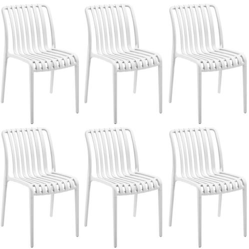 tectake Tuinstoelen Alcudia, weerbestendig, stapelbaar - wit, Tuin en Terras, Overige Tuin en Terras, Verzenden