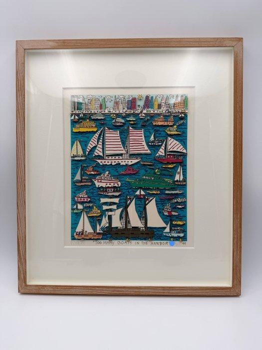 James Rizzi (1950-2011) - Too Many Boats in the Harbor · 3D, Antiquités & Art, Art | Objets design