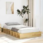 vidaXL Bedframe zonder matras 75x190 cm massief hout eiken, Huis en Inrichting, Verzenden, Nieuw