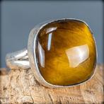 Oeil de tigre naturel de haute qualité Bague argent 925