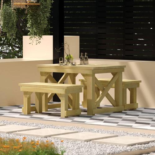 vidaXL Ensemble à manger de jardin 3 pcs Bois de pin, Jardin & Terrasse, Ensembles de jardin, Neuf, Envoi