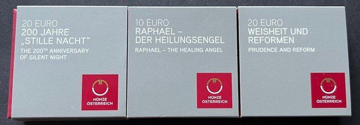 Oostenrijk. 10 Euro / 20 Euro 2018 (3 stuks) Proof (Zonder, Postzegels en Munten, Munten | Europa | Euromunten