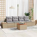 vidaXL Tuinbank Set met kussen met opslag 5 pcs Beige Poly, Tuin en Terras, Verzenden, Nieuw