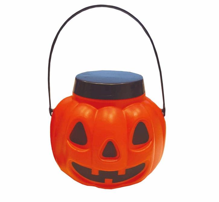 Halloween Snoep Emmer Pompoen Deksel 15cm, Hobby en Vrije tijd, Feestartikelen, Nieuw, Verzenden