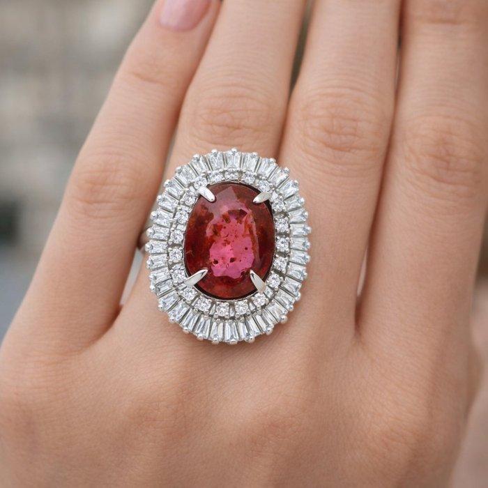 Ring Platina - 3.13ct. tw. Robijn - Diamant - De Rode, Handtassen en Accessoires, Ringen