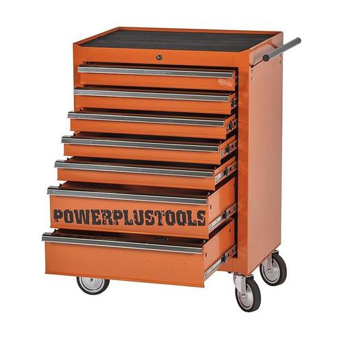 Gereedschapswagen oranje, 5 laden gevuld met gereedschap in, Doe-het-zelf en Bouw, Gereedschapskisten, Ophalen of Verzenden