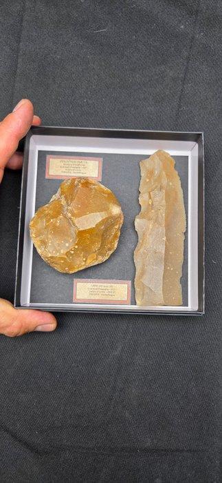 . Prehistorie Laat-neolithicum echt harde stootschijf en een, Antiek en Kunst, Antiek | Overige Antiek
