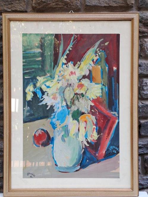 Luigi Roccati (1906-1967) - Vaso di fiori, Antiek en Kunst, Kunst | Schilderijen | Klassiek