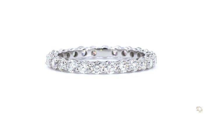 Zonder Minimumprijs - Ring Platina - 1.42ct. tw. Diamant, Handtassen en Accessoires, Ringen