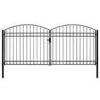 vidaXL Poort met gebogen bovenkant dubbel 400x200 cm staal, Tuin en Terras, Verzenden, Nieuw