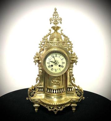 Grande pendule en bronze -   Bronze - Vers 1860-1880 - Pas, Antiek en Kunst