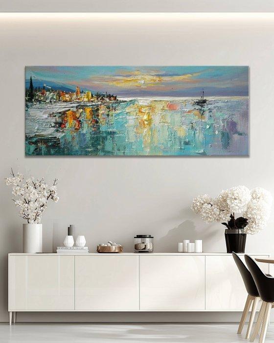 StefanoArt - Harbor Glow, Antiek en Kunst, Kunst | Schilderijen | Modern
