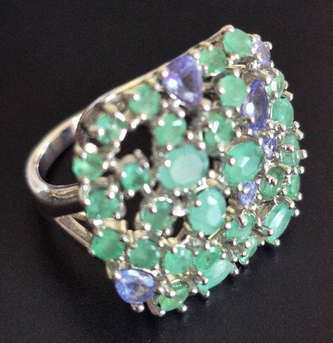 Zonder minimumprijs - Ring Verguld, Zilver Smaragd -, Bijoux, Sacs & Beauté, Bagues