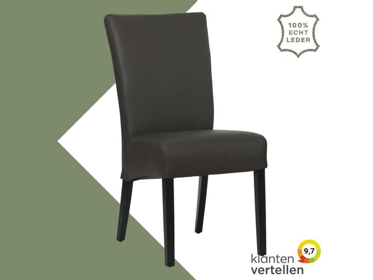 Leren eetkamerstoel Just - Hermes Caffe (donkerbruin) -, Huis en Inrichting, Stoelen, Bruin, Eén, Nieuw, Leer, Ophalen of Verzenden