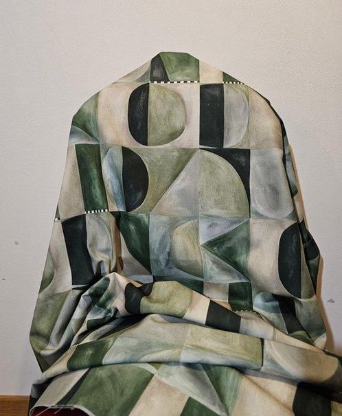 Katoenen stof, zwaar, gepantenteerd, fluweelachtig effect,, Antiek en Kunst, Antiek | Tapijten, Tafelkleden en Textiel