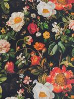 BOUQUET NOIR - 500 x 140 cm - Sofistische stof in linnenmix, Antiek en Kunst