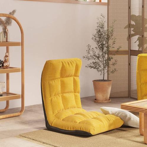 vidaXL Vloerstoel inklapbaar stof mosterdgeel, Huis en Inrichting, Stoelen, Nieuw, Verzenden