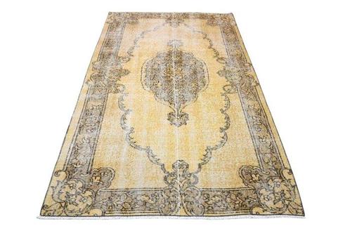 Geel vintage - Vloerkleed - 193 cm - 112 cm - Met, Huis en Inrichting, Stoffering | Tapijten en Vloerkleden