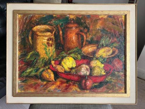 Rob Verbunt (1931-2010) - Stilleven met vaas en fruit, Antiek en Kunst, Kunst | Schilderijen | Klassiek