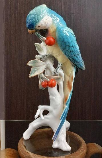 Karl Ens, Volkstedt - Figuur - Pappagallo su ramo di