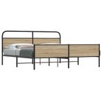 vidaXL Bedframe zonder matras metaal gerookt eikenkleurig, Huis en Inrichting, Verzenden, Nieuw