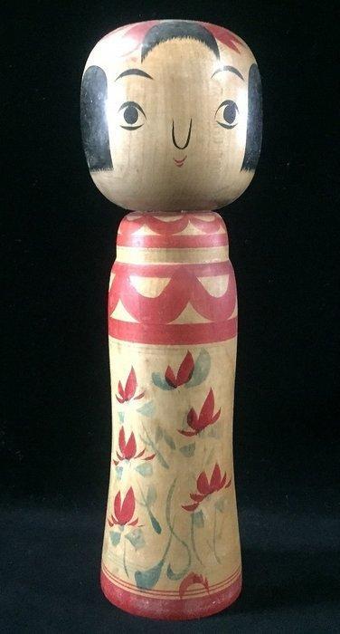 Ondertekend Abe Shinya / Japanse vintage houten Kokeshi-pop, Antiek en Kunst, Curiosa en Brocante