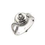 Witgouden rijring met diamant | 0,40 ct. (luxe ring), Handtassen en Accessoires, Ringen, Gebruikt, Overige kleuren, 19 tot 20
