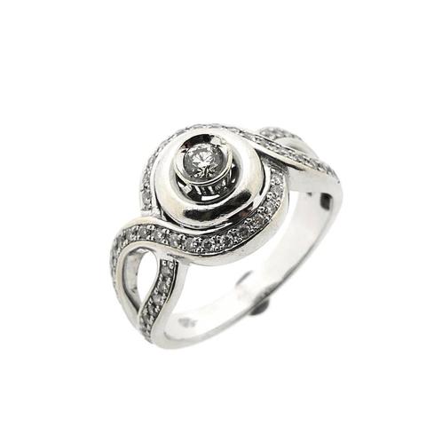Witgouden rijring met diamant | 0,40 ct. (luxe ring), Handtassen en Accessoires, Ringen, Dame, Met edelsteen, Overige kleuren