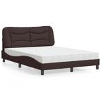 vidaXL Bed met matras stof donkerbruin 120x200 cm, Huis en Inrichting, Slaapkamer | Bedden, Verzenden, Nieuw