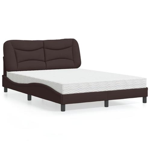 vidaXL Bed met matras stof donkerbruin 120x200 cm, Huis en Inrichting, Slaapkamer | Bedden, Nieuw, Verzenden