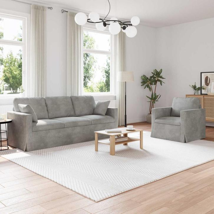 vidaXL bank / zetel 2 pcs Lichtgrijs, Maison & Meubles, Canapés | Salons, Envoi