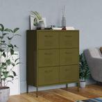 vidaXL Armoire à tiroirs Vert olive 80x35x101,5 cm Acier, Verzenden, Neuf