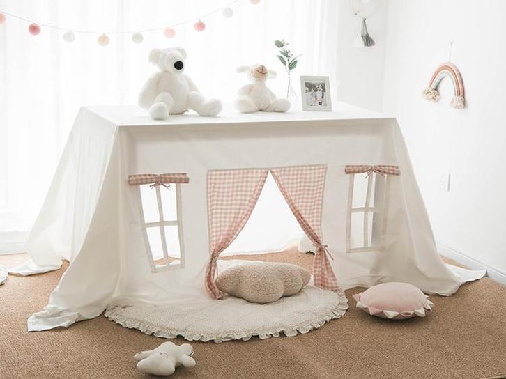 Tafeltent - 275x210cm - Geruit Roze, Verzamelen, Overige Verzamelen, Verzenden