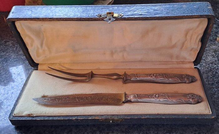 Bestekset (2) - .950 zilver - bestek mes en vork, Antiquités & Art, Antiquités | Argent & Or