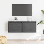 vidaXL Wandkasten 2 st 45x30x35 cm massief grenenhout grijs, Verzenden, Nieuw