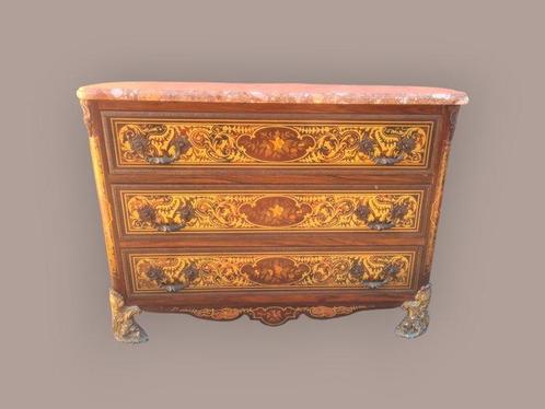 Commode - Bois, Marbre, Antiek en Kunst, Curiosa en Brocante