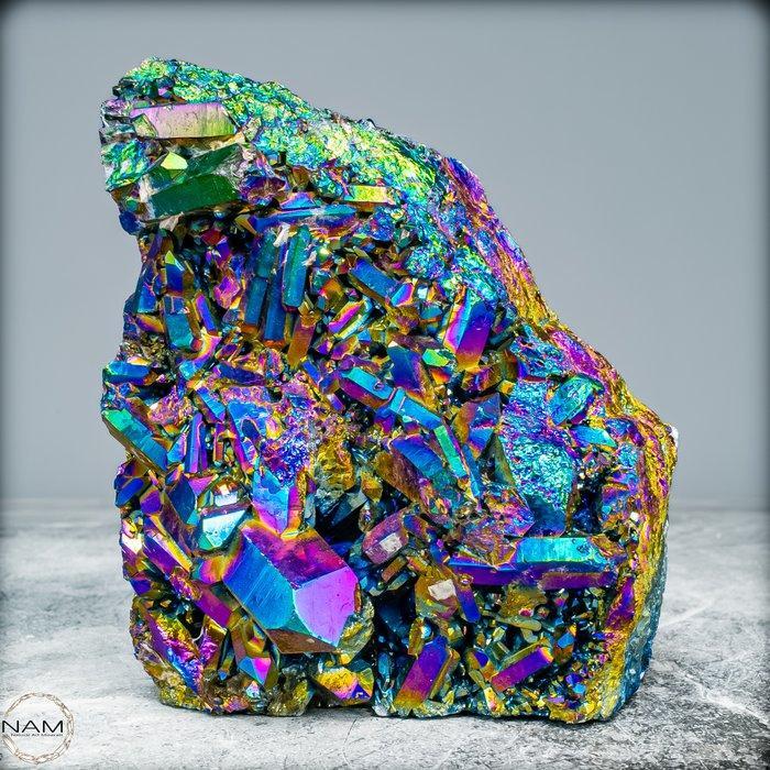 Natuurlijke Aura-Amethist Druse uit Uruguay – Een, Antiek en Kunst, Curiosa en Brocante